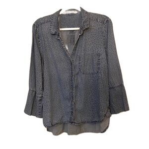 Chelsea & Violet Chambray Leopard Blouse